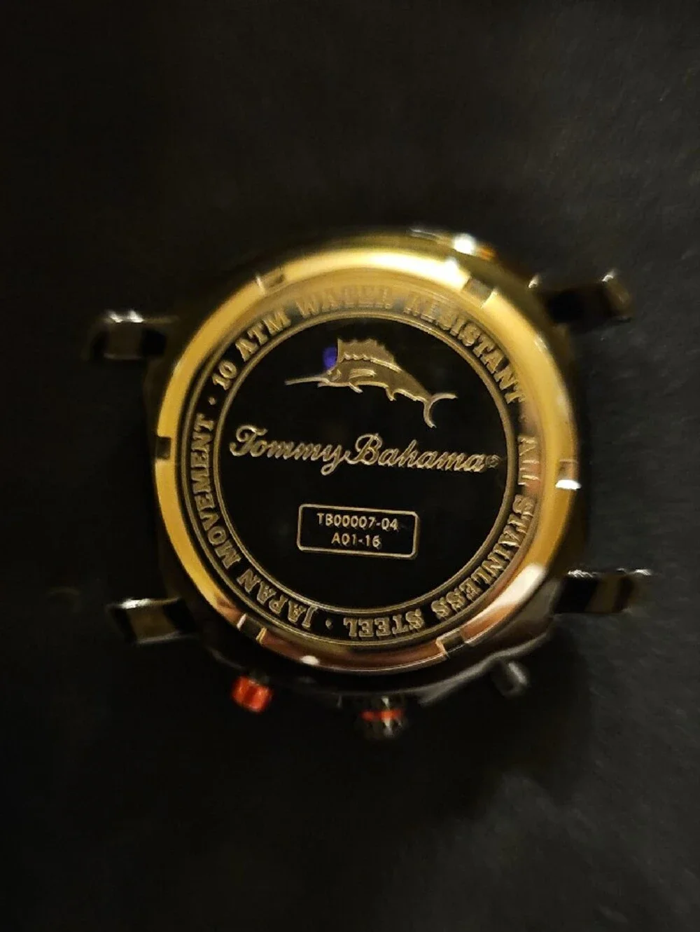 Tommy Bahama Black and Red Men's Quartz Chronograph Atlantis Sports Watch.